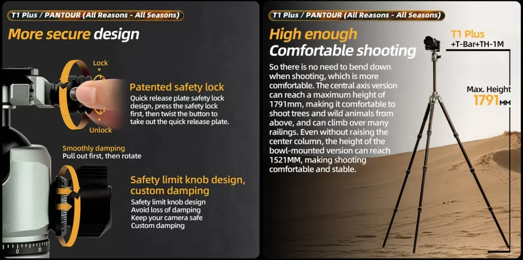 Fotopro T1 Plus Pantour : Tripod Tangguh di Segala Iklim
